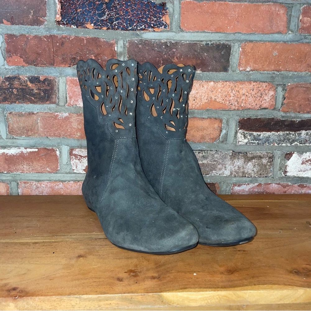Gray Suede Boots